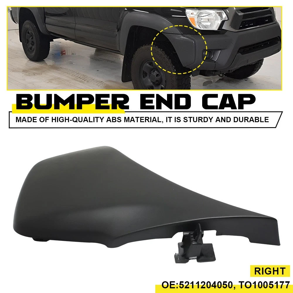 Bumper End for Toyota Tacoma (2012–2015) Textured Plastic Front Passenger Side