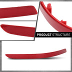 Set of 2 Red Rear Bumper Reflectors for Kia Optima (2014–2015)