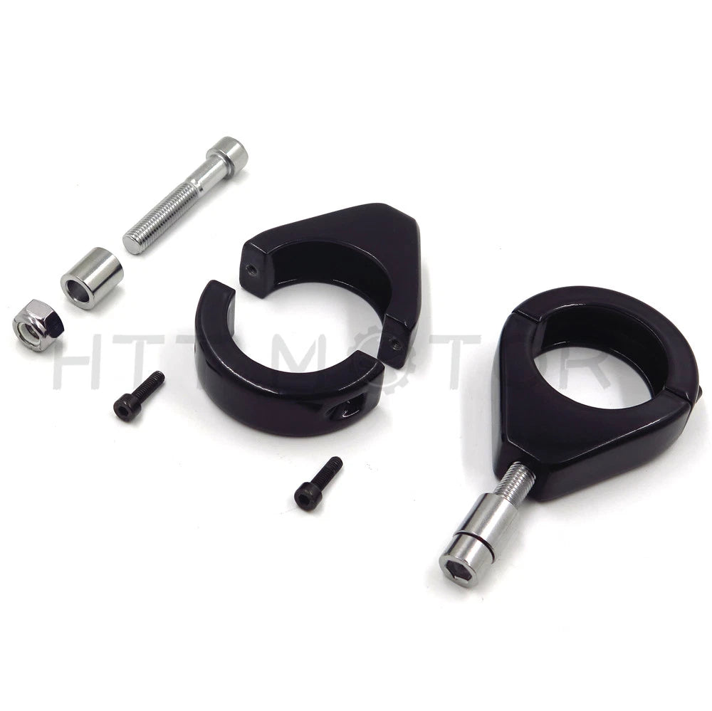 Turn Signal Indicator Relocation Fork Clamp for Honda Kawasaki (41mm) Black