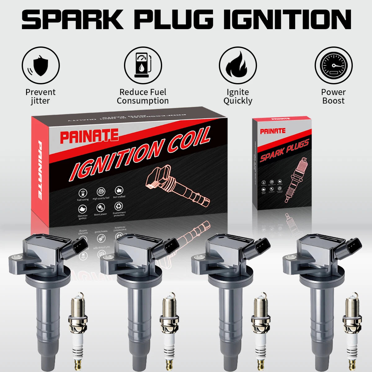 4X Ignition Coil & 4X Iridium Spark Plug for Toyota Corolla Matrix (2003–2008) UF247