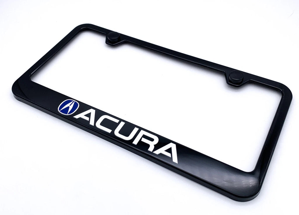 License Plate Frame Front for Acura with Black Plastic Blue Logo (1997–2025)