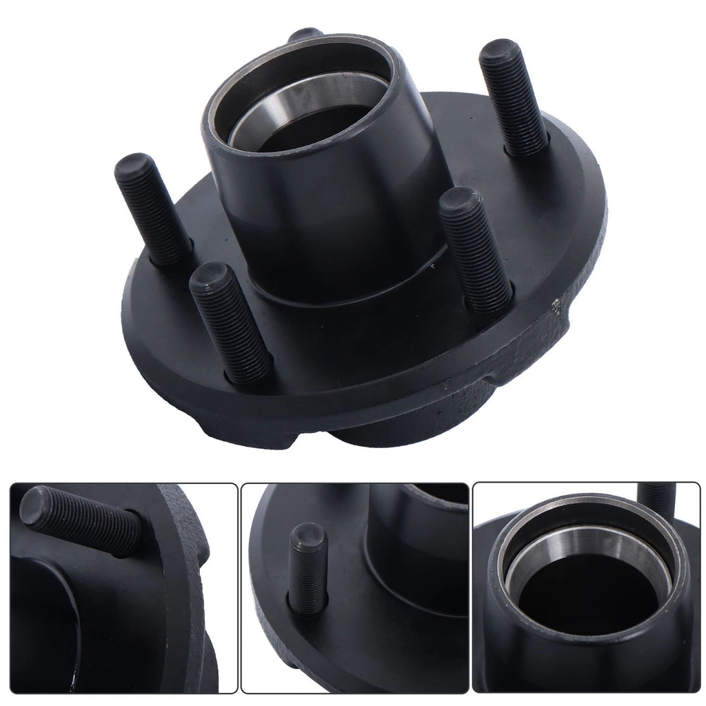 Set of 2 Trailer Hub Kits with 1" Round Spindle and Bearing Kit