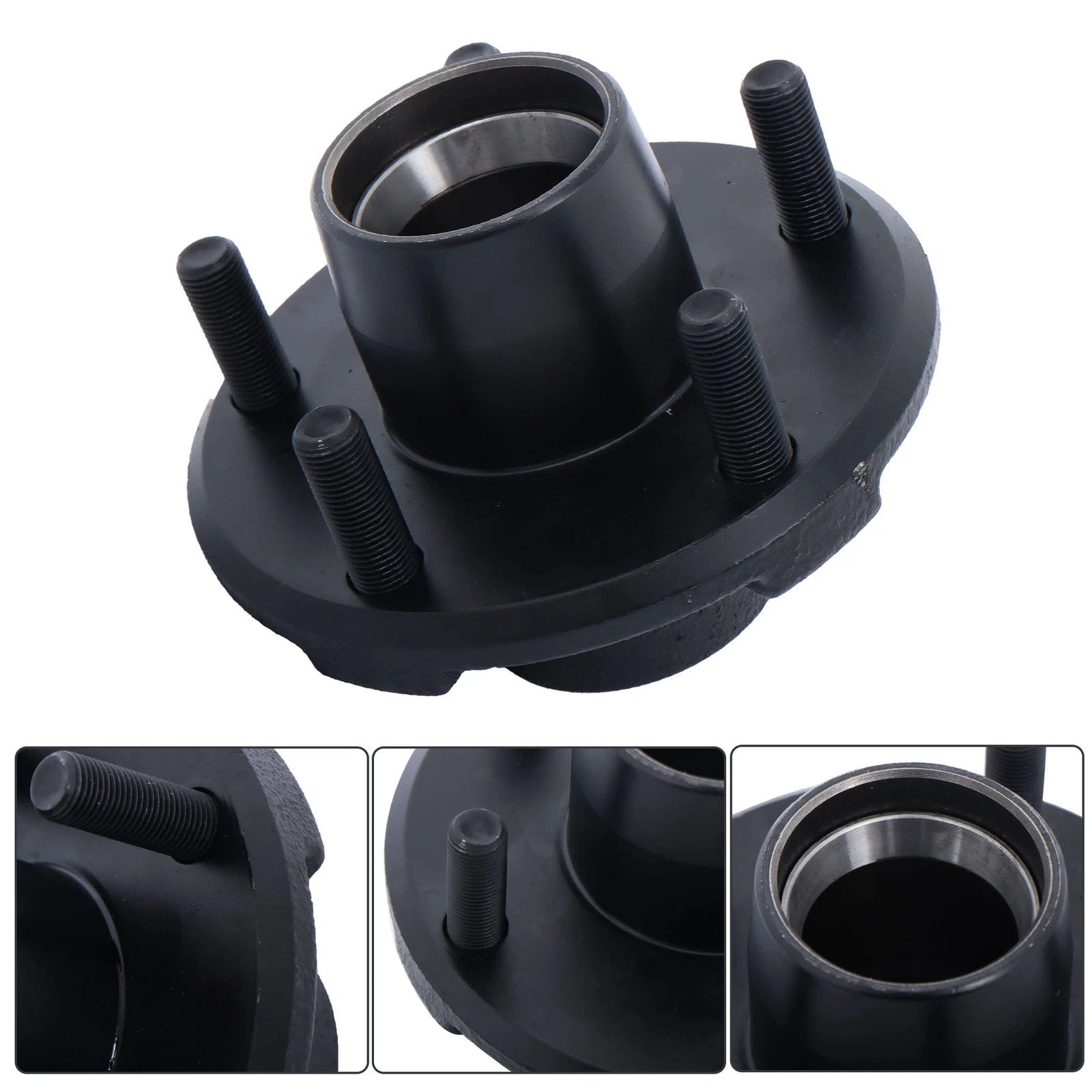 Set of 2 Trailer Hub Kits with 1" Round Spindle and Bearing Kit