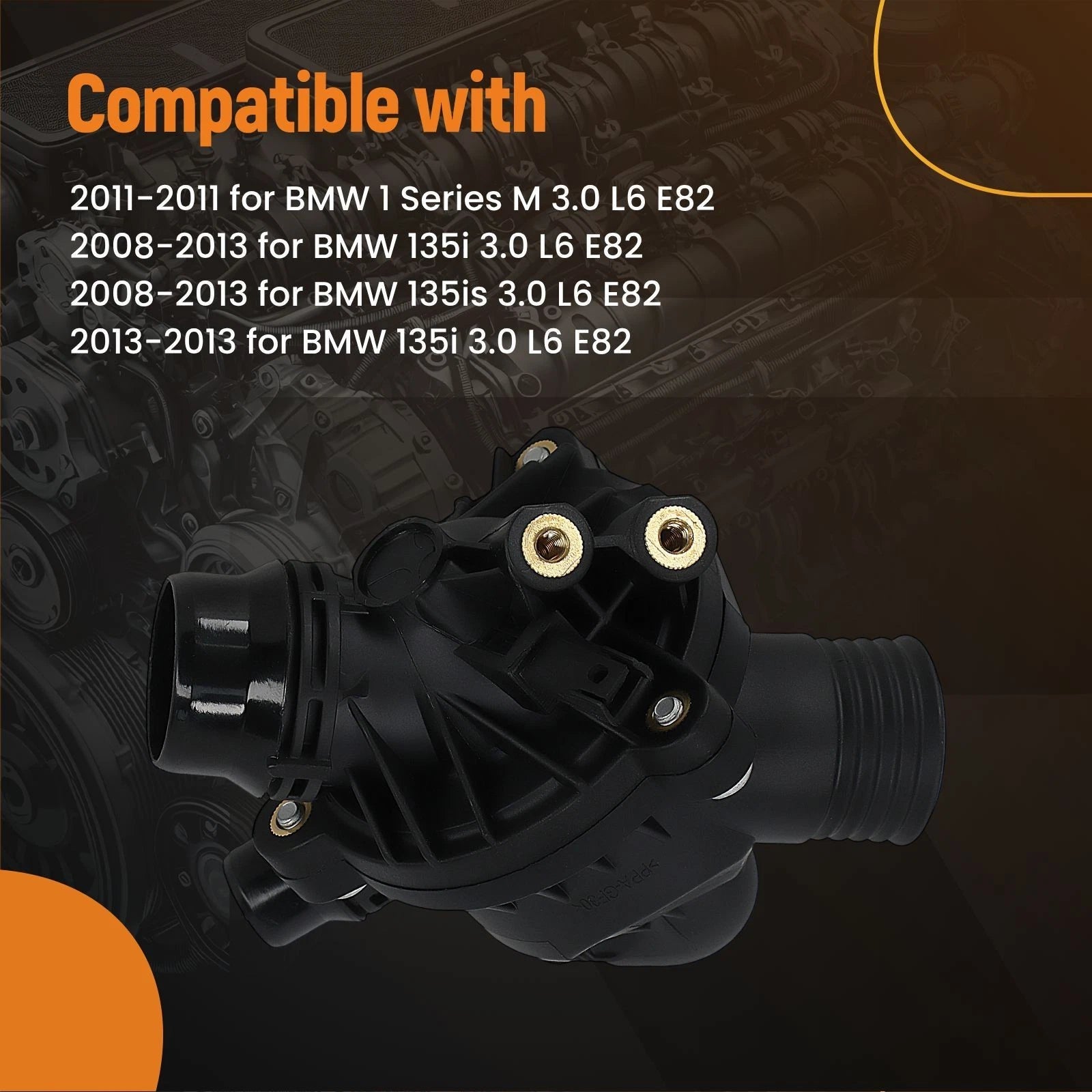 Thermostat Housing for BMW 335i 335xi 135i X5 X6 3.0L N55 (2007–2016) 11537601158