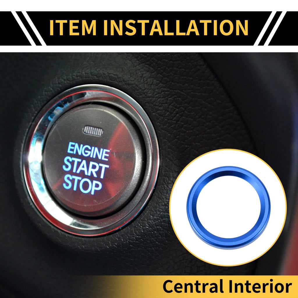 Engine Start Stop Button Switch Knob Cover Ring for Ford Maverick (2022) Blue