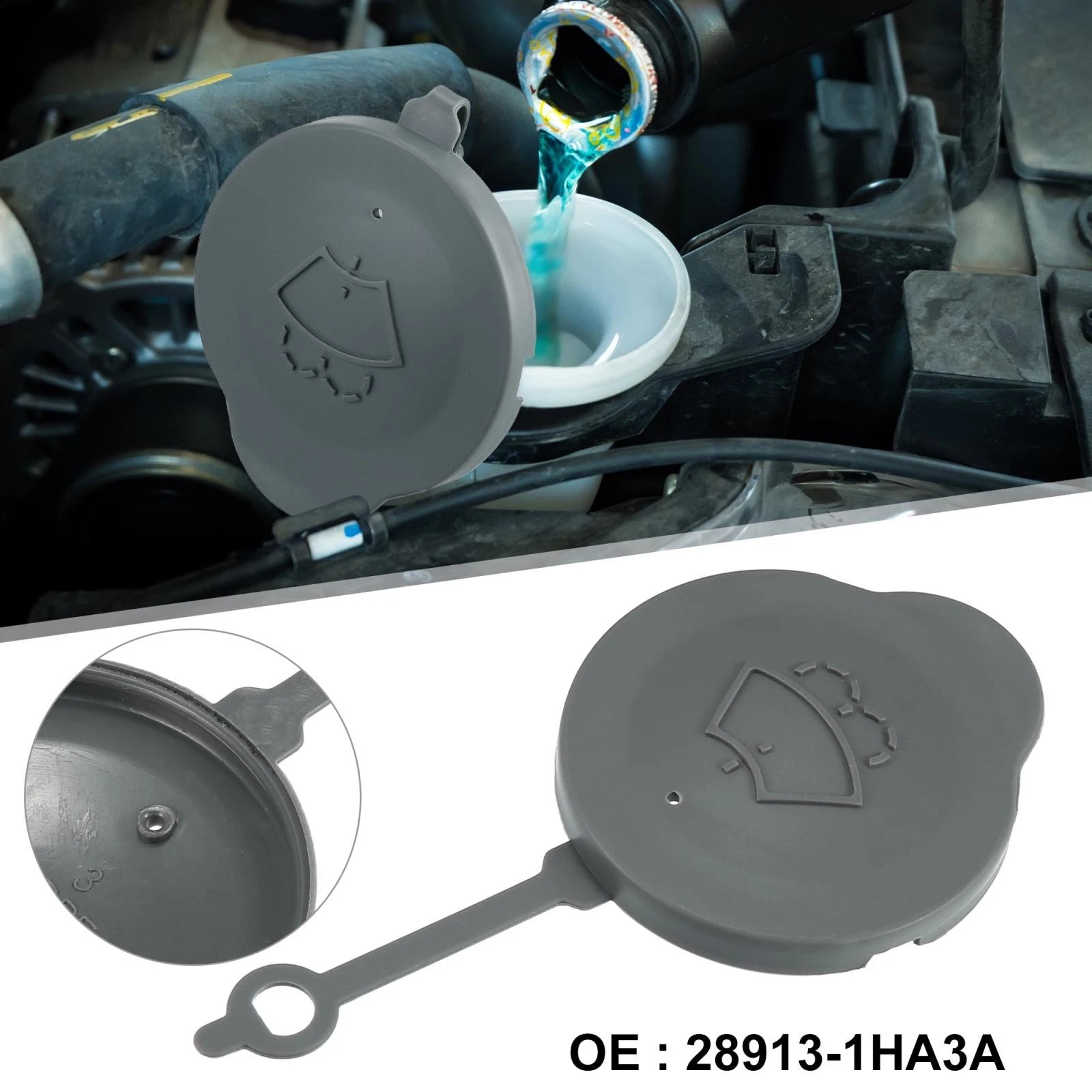 Windshield Washer Fluid Reservoir Cap for Nissan Micra K13 (2011–2016) 28913-1HA3A