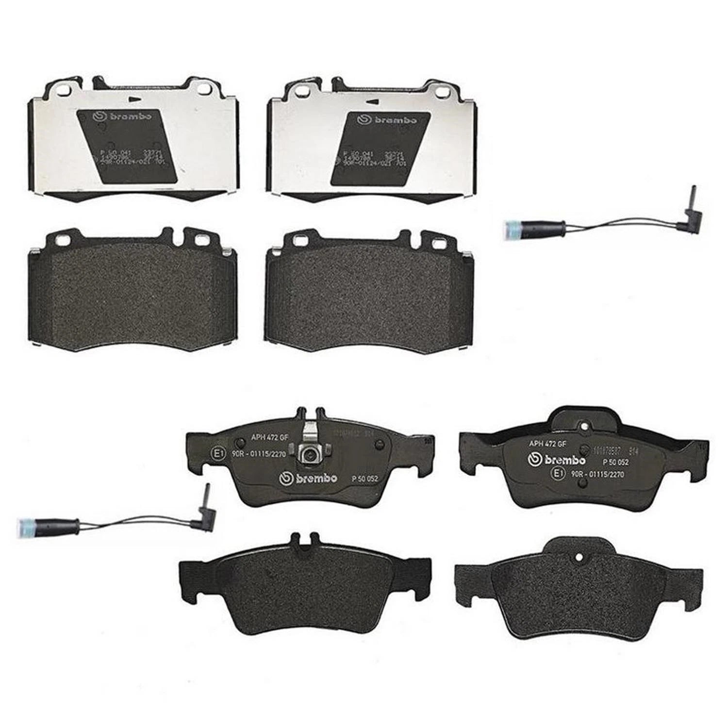 Set of 4 Brembo Low Met Brake Pads for Mercedes W220 S430 S500 (2000–2006)