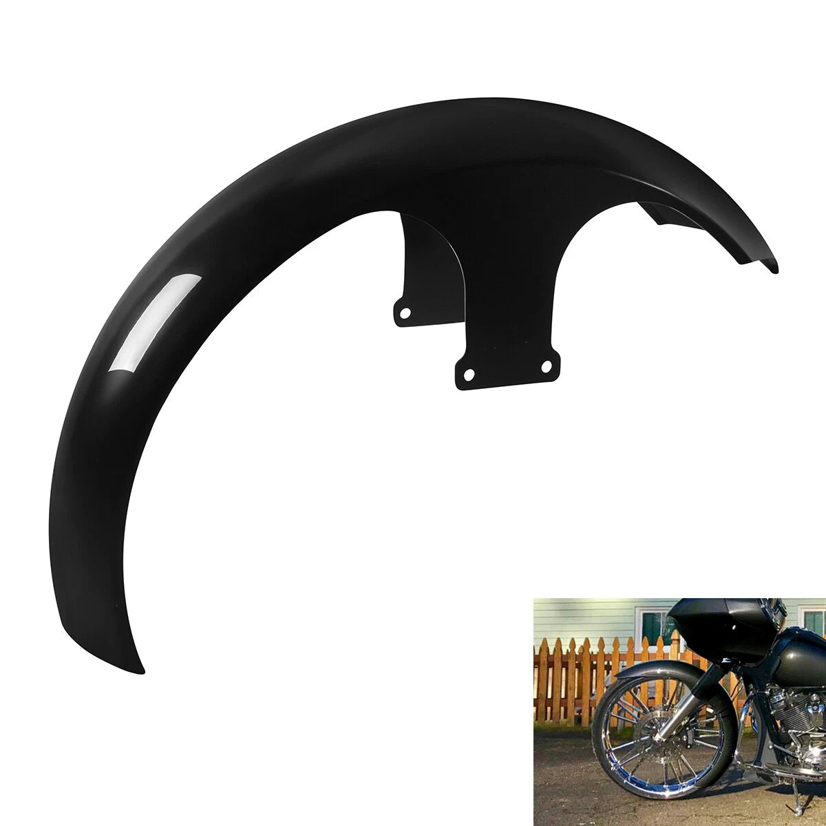 26" Glossy Black Front Fender for Harley Custom Bagger Road Glide King (1997–2013)