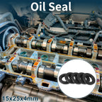 Set of 5 Oil Seal Rotary Shaft Seal NBR Rubber 15x25x4mm