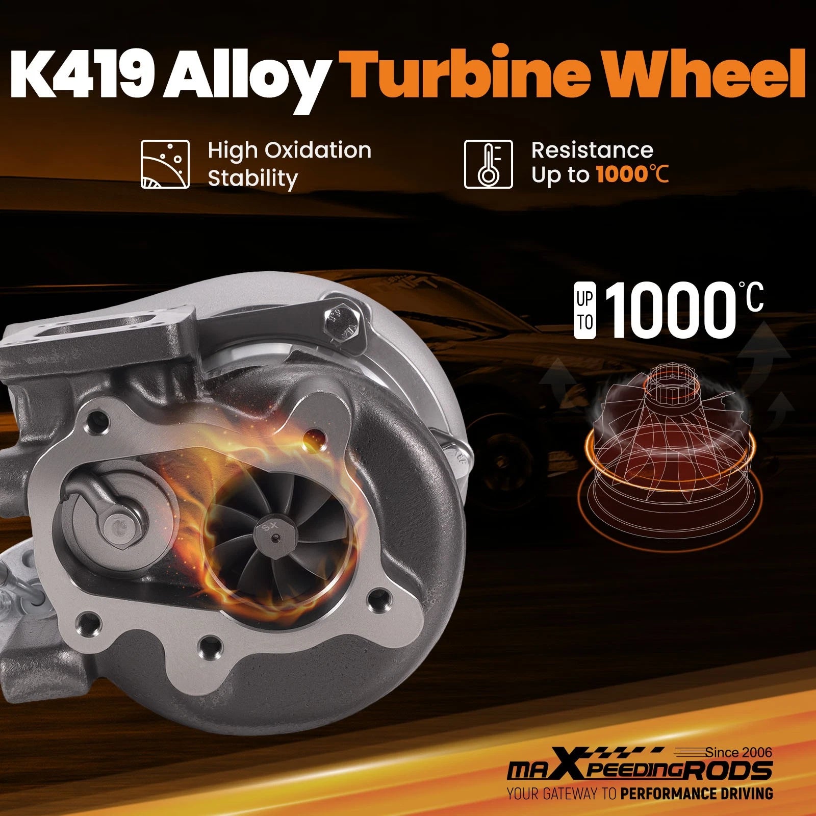 GT2860 GT2871 T25 Turbo Billet Compressor Wheel Turbocharger 350+BHP