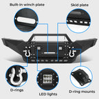 Front Bumper for Toyota Tacoma (2005–2015) with Winch Plate and LED Lights