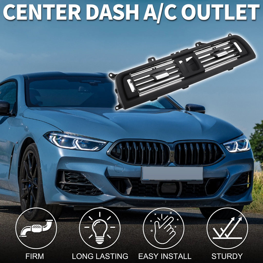 Center Dash A/C Outlet for BMW 550i (2010–2015) No. 64229166885 Black Silver Tone