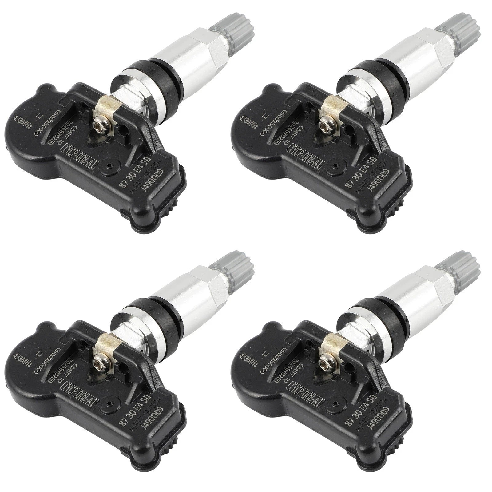 Set of 4 Tire Pressure Sensors for Chevrolet Cavalier (2006–2023) 433MHz