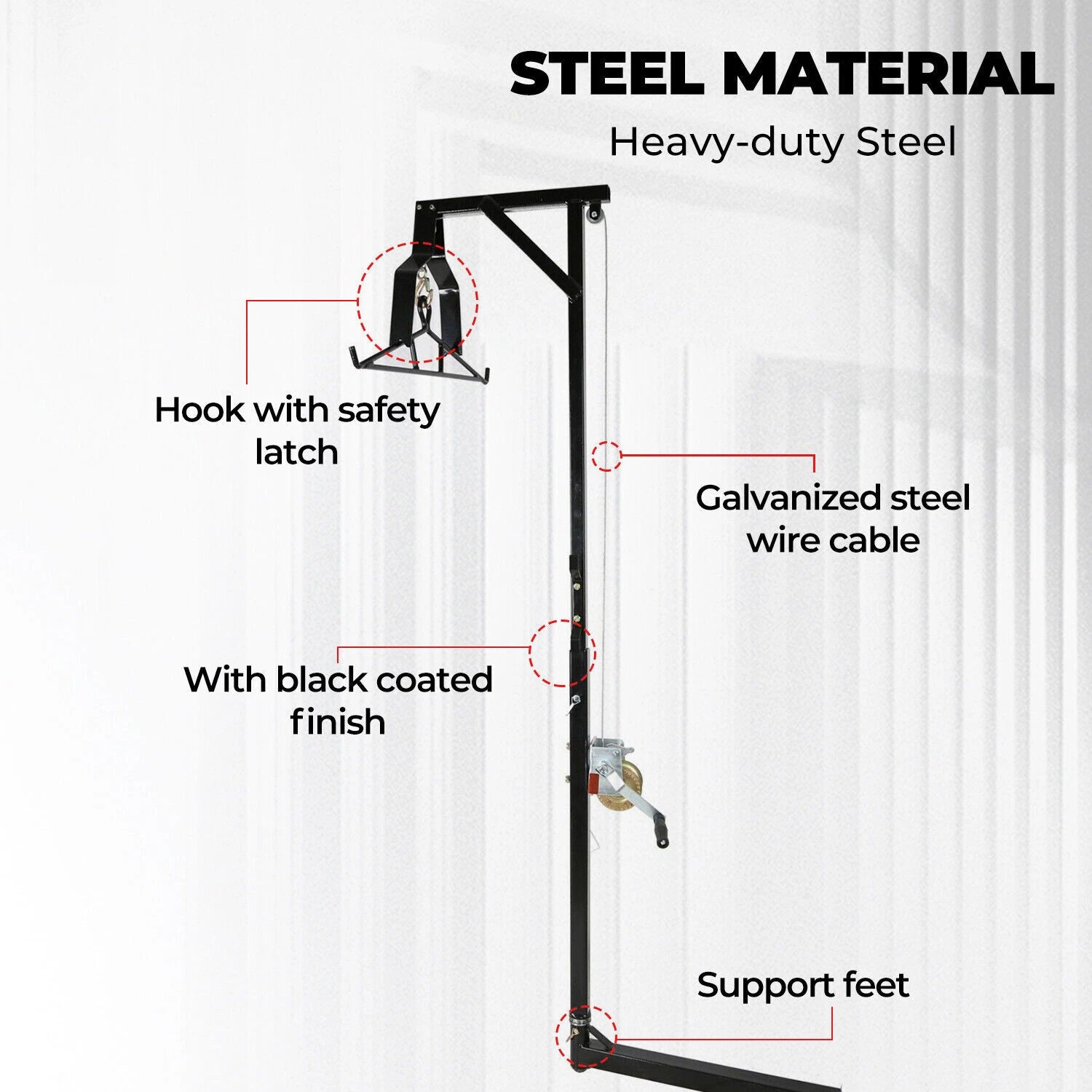 600LBS Truck Hitch Deer Hoist & Gambrel Kit with 360° Swivel