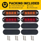 4X Amber Red LED Side Marker Lights for RV Truck Trailer