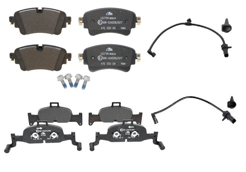 Set of 4 Ate Ceramic Brake Pads & Sensors for Audi A4 A5 Quattro