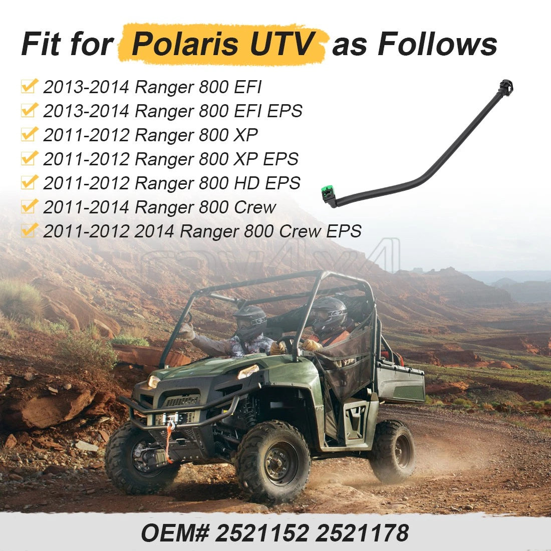 Fuel Line for Polaris Ranger XP 800, Ranger HD 800, Ranger 800, Ranger 800 Crew (2008–2014)