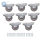 Set of 8 Mini Caster Wheels for Low Profile Applications (Non-Swivel)