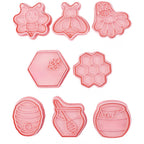 8 Piece Bee Cookie Cutters Set for Baking Tools