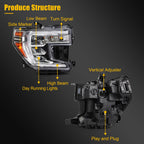 Pair LED Headlight Assembly for GMC Sierra 1500 (2019–2021)