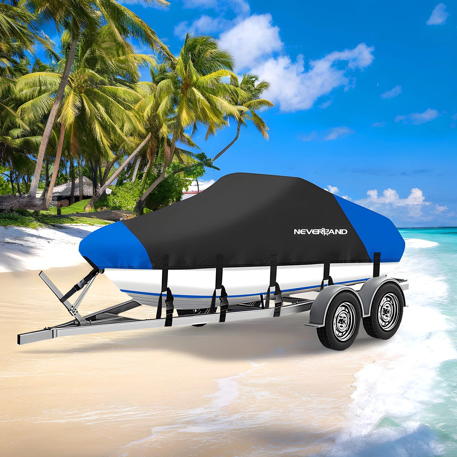 Heavy Duty Boat Cover for V-Hull Tri-Hull Runabout (17ft-19ft)