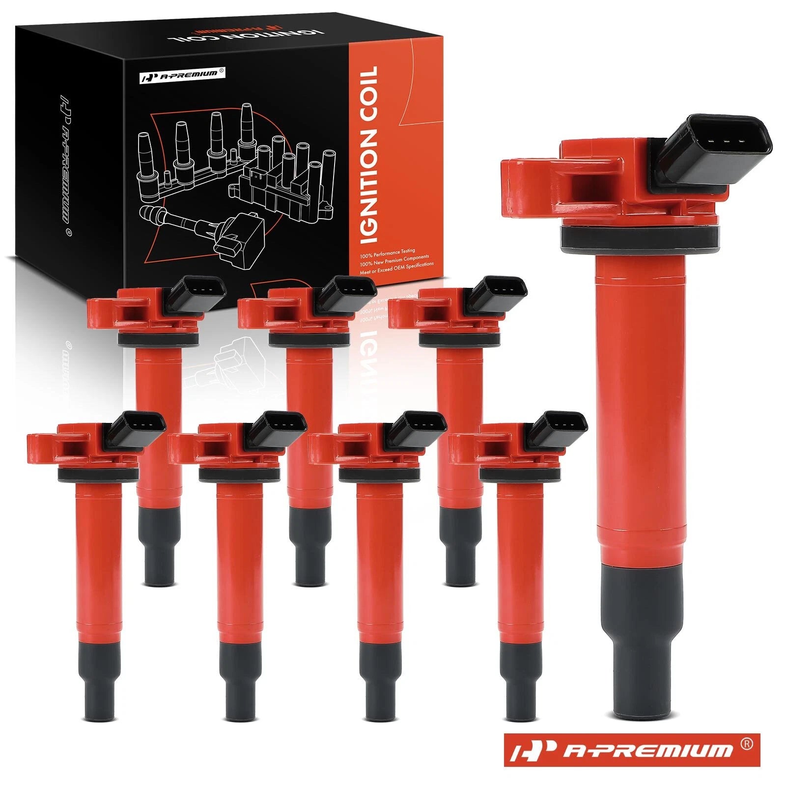 Red Ignition Coil Pack for Toyota 4Runner Sequoia Lexus GS430 LS430 (1997–2004)