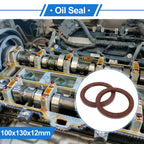 Set of 2 Oil Seal Rotary Shaft Seal FKM Rubber 100x130x12mm for Various Models