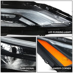 Right Headlight Lamp for Nissan Rogue (2021–2023) - Black Housing, Amber Corner
