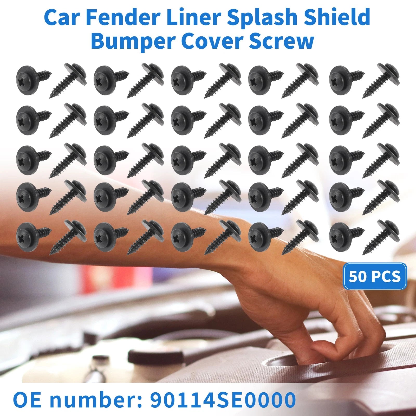 50 Pcs Fender Liner Splash Shield Bumper Cover Screw for Honda Accord (2006–2007)