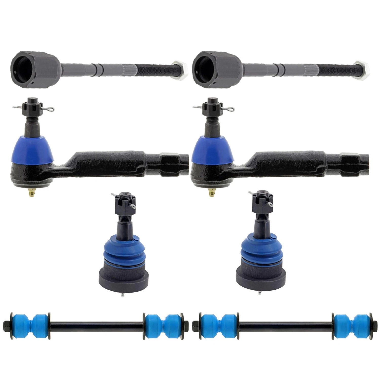 Set of 2 Mevotech Supreme Front Inner Outer Tie Rod Ends for Granada Mustang (1974–1982)
