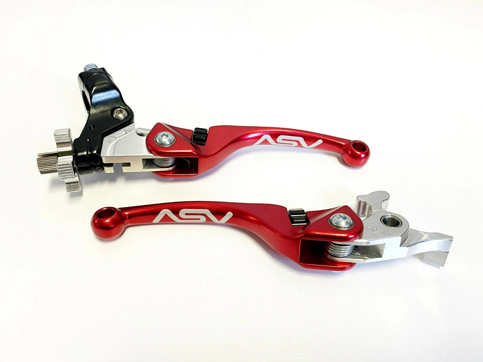 Set of 2 ASV F4 Front Brake Clutch Perch Levers Red for Yamaha YFZ 450 (2007–Present)