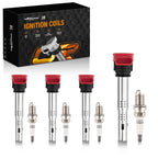 Set of 4 Ignition Coil Pack & Iridium Spark Plug for Audi A3 A5 TT (2006–2020)
