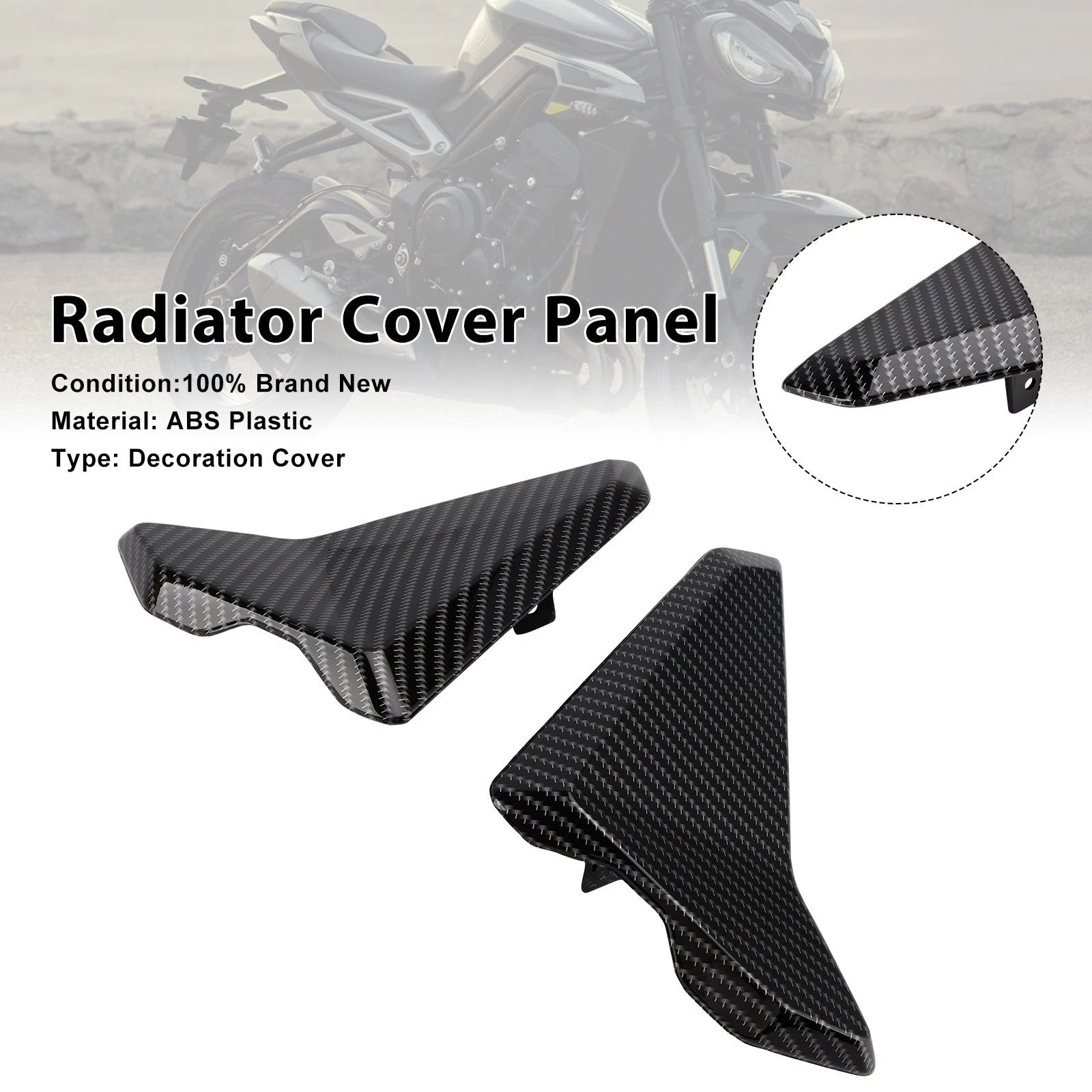 Set of 2 Radiator Side Cover Fairing Panels for Street Triple 765 R/RS (2023–2025) Carbon