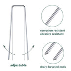 Set of 100 Galvanized Landscape Staples for Garden Use (6")