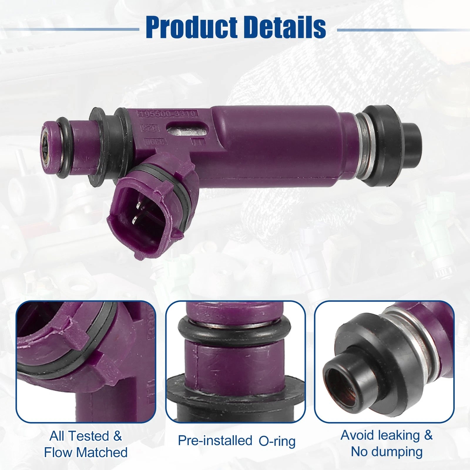 Set of 4 Fuel Injector Nozzles for Mazda Miata 1.8L L4 (1990–1997)