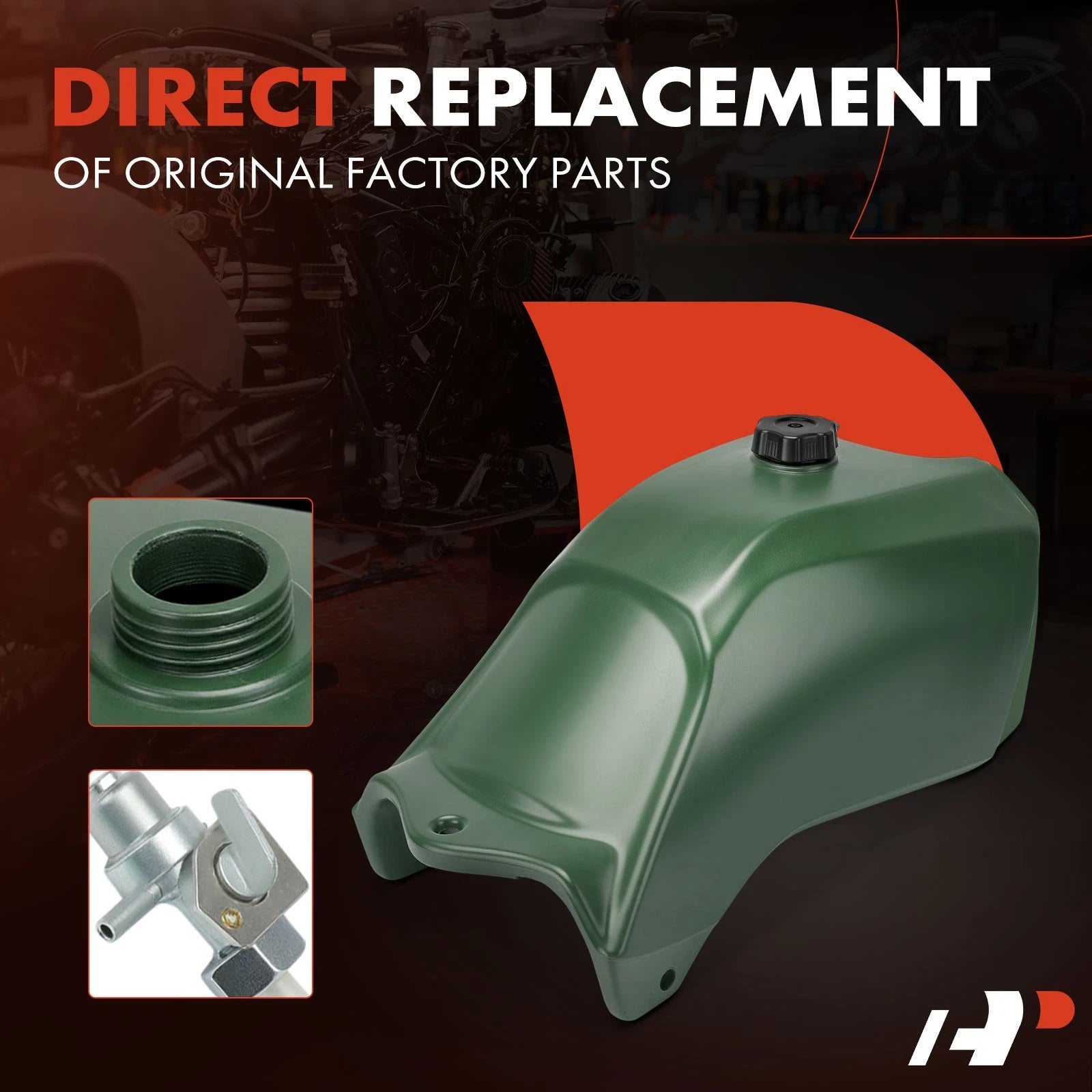Fuel Tank with Cap and Petcock for Honda TRX300 (1988–1992)