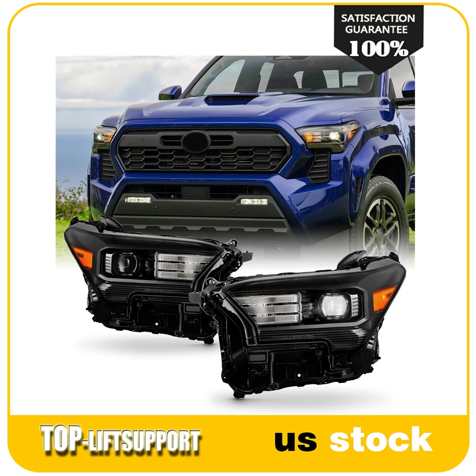 2Pcs Pair LED Headlights for Toyota Tacoma (2024–2025)