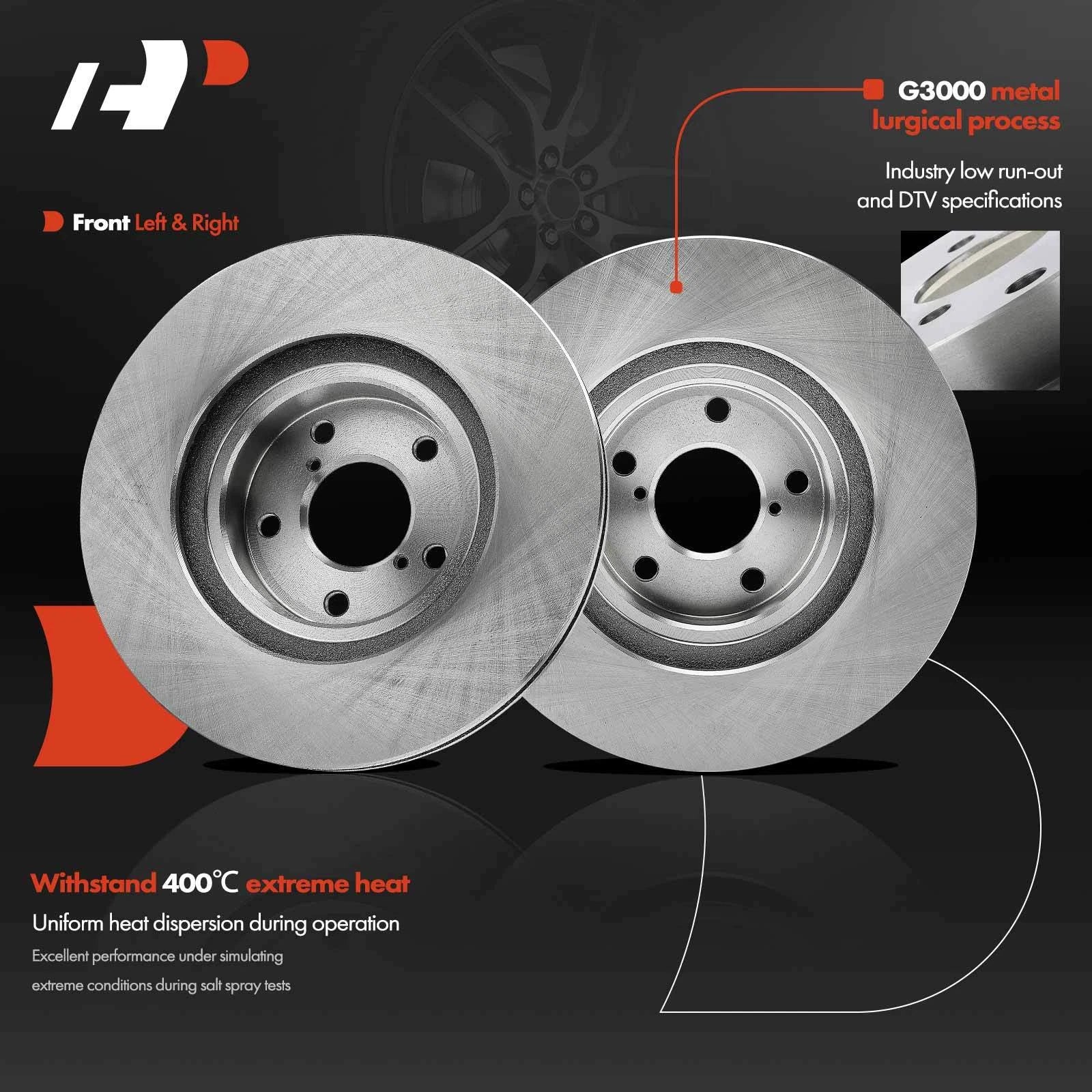 2X Front Disc Brake Rotors for Subaru Impreza (1998-2016)