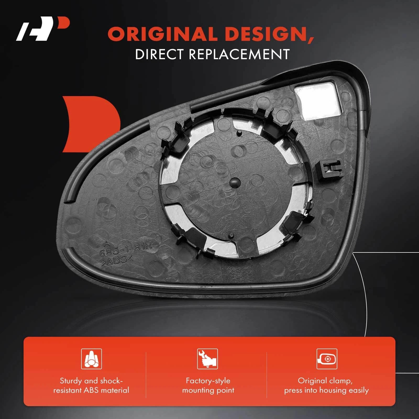 Passenger Manual Mirror Glass for Toyota Corolla (2014–2019)