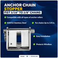 Stainless Steel Anchor Chain Lock Stopper for 5/16-Inch - 3/8-Inch Chains