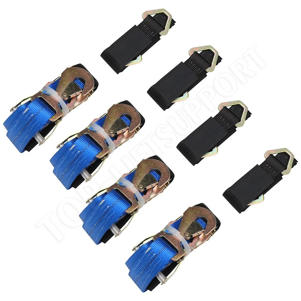 Set of 4 Blue Axle Straps for Car Hauler Trailer