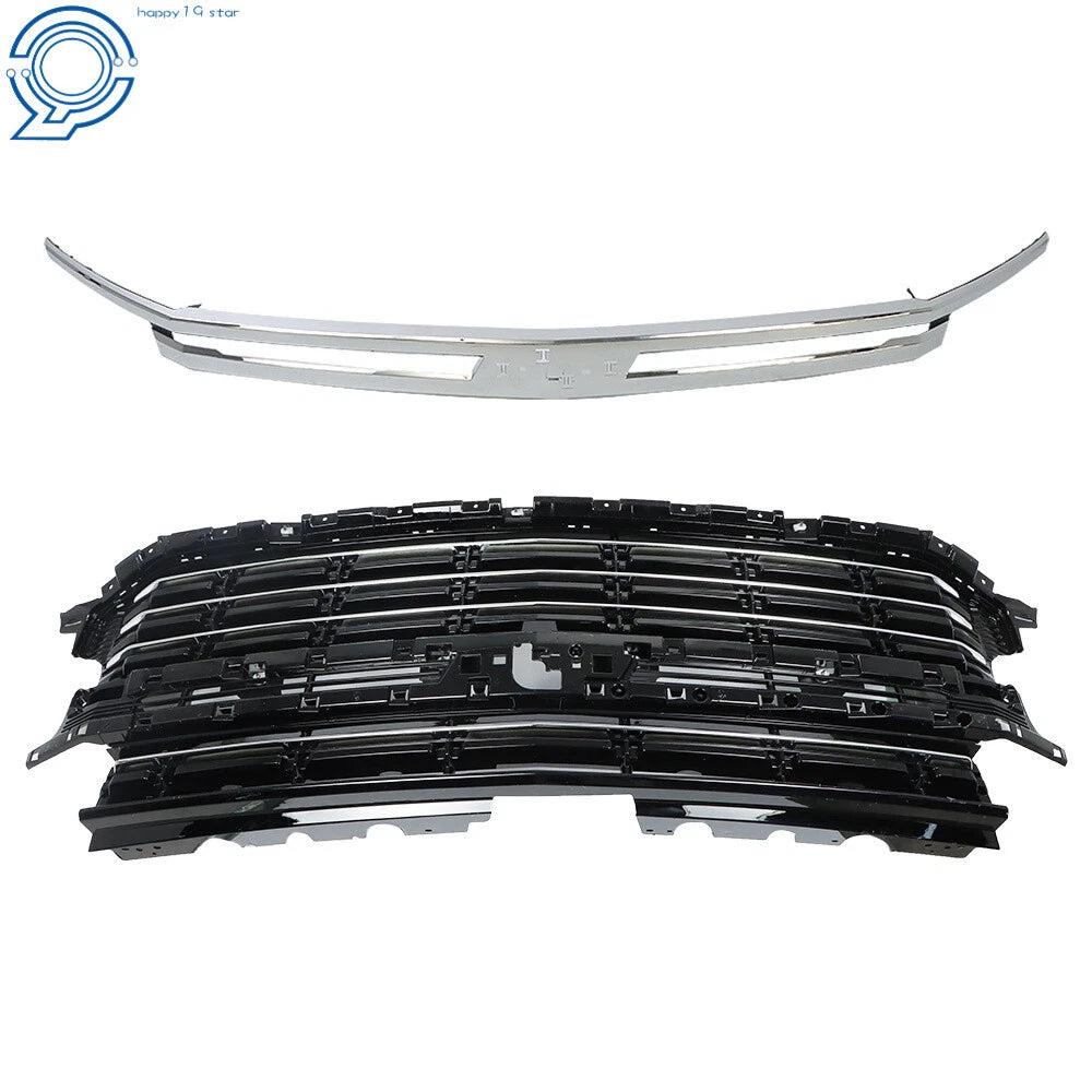 Front Upper Grille with Center Chrome Trim for Chevrolet Tahoe (2021–2022)