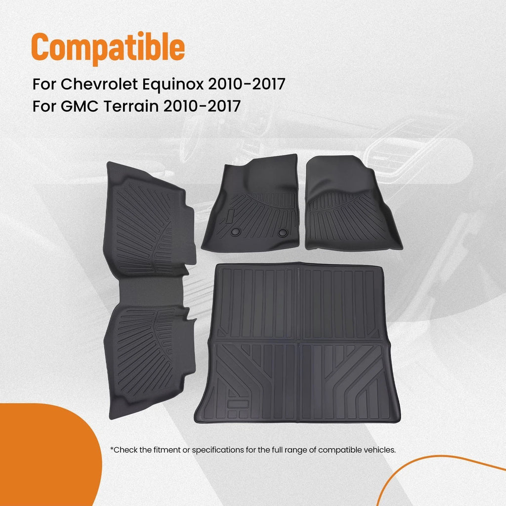 Set of 4 TPE Rubber Floor Mats Liner for Chevrolet Equinox GMC Terrain (2010–2017)