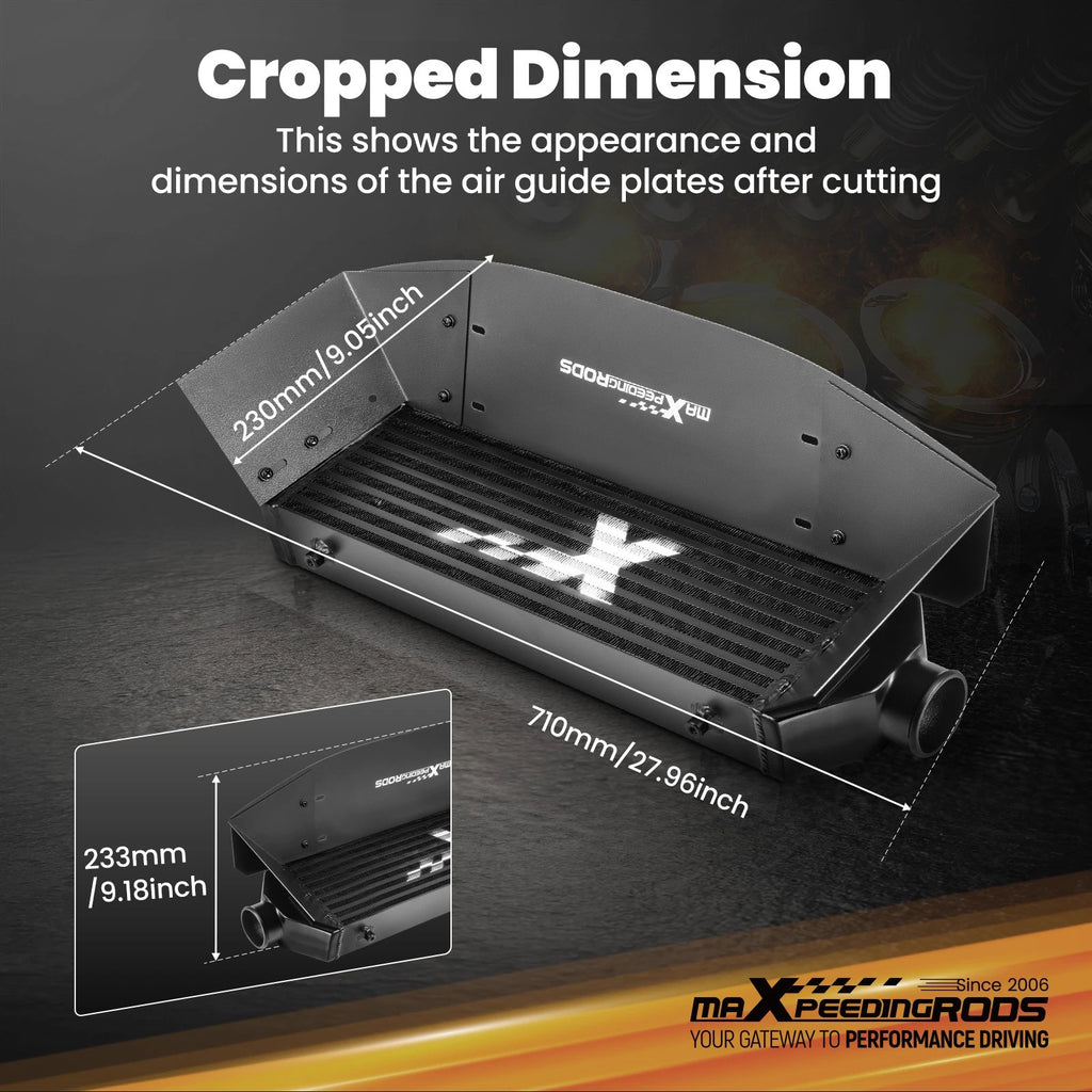 2.5" Front Mount Intercooler + Air Guide Plates (Universal) 28x7.5x2.6"