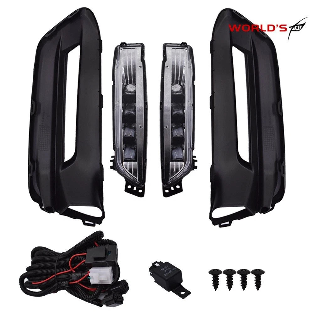 Set of 2 Front Bumper LED Fog Light Assembly for Honda Accord (2018–2019)