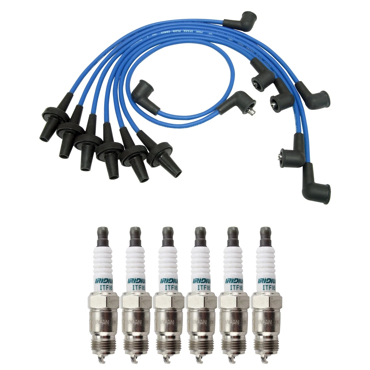 NGK Wire Set & Denso 6 Iridium Spark Plugs for Charger Duster Fury (L6)