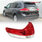 Rear Outer Tail Light Assembly for Toyota Sienna (2011–2014) Left Side