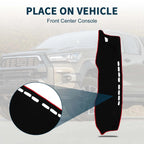 Dashboard Cover Mat for Toyota Hilux (2017–2020) with Sticker Black Red