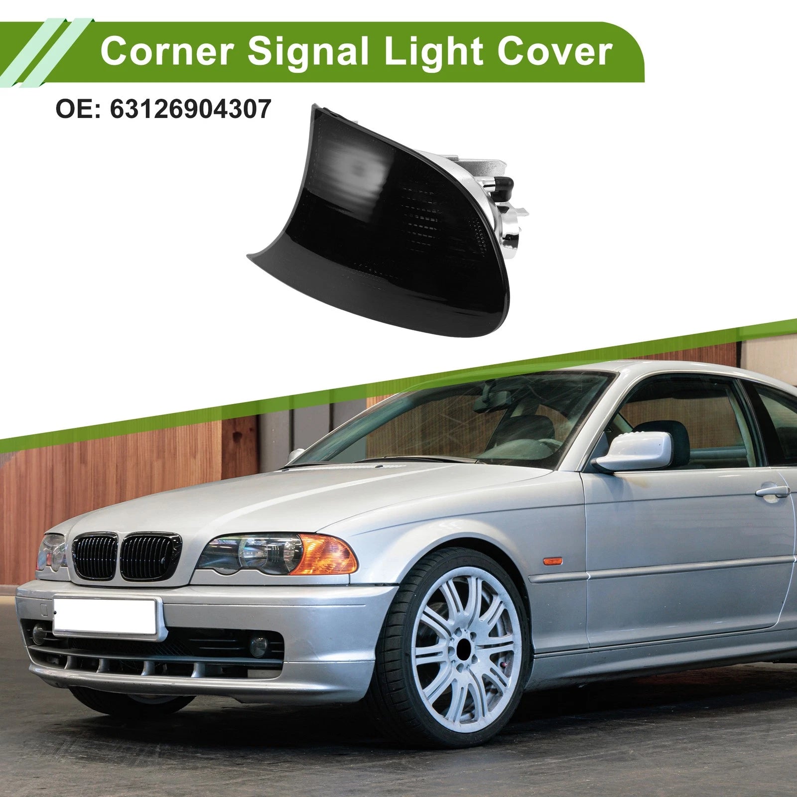 1 Pc Left Corner Signal Light Cover for BMW 3-Series (1999–2001) No. 63126904307