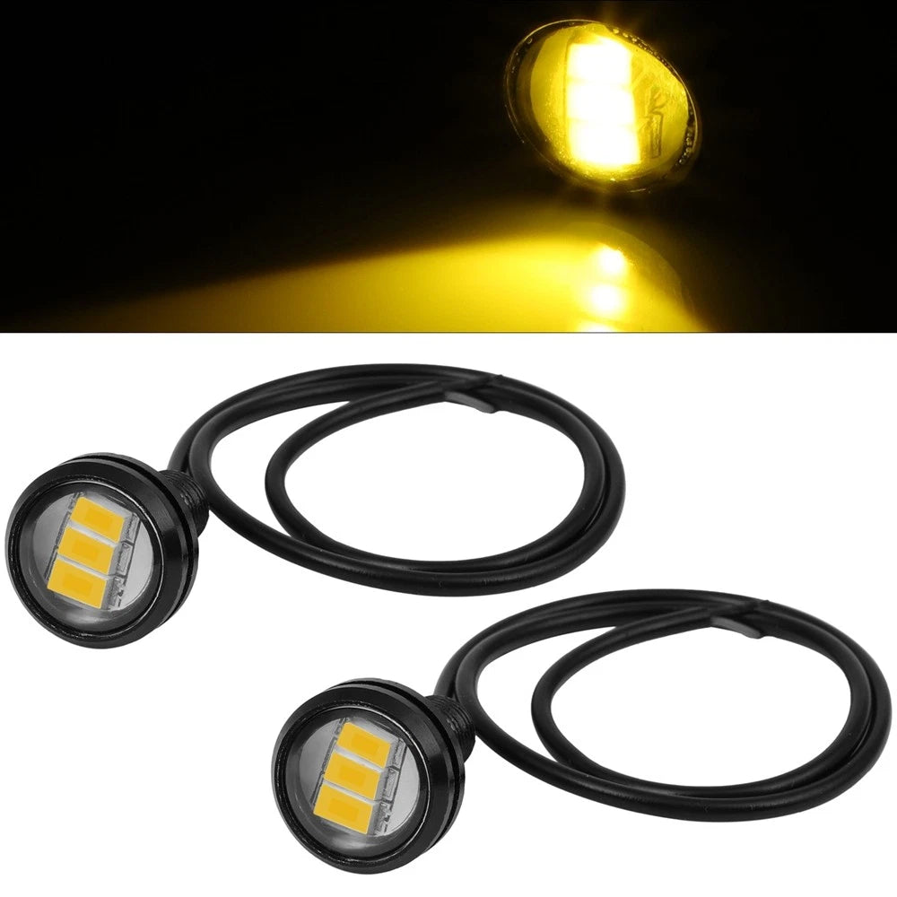 2Pcs 18mm Warm White LED Tail Signal Side Marker Lights for Truck Trailer